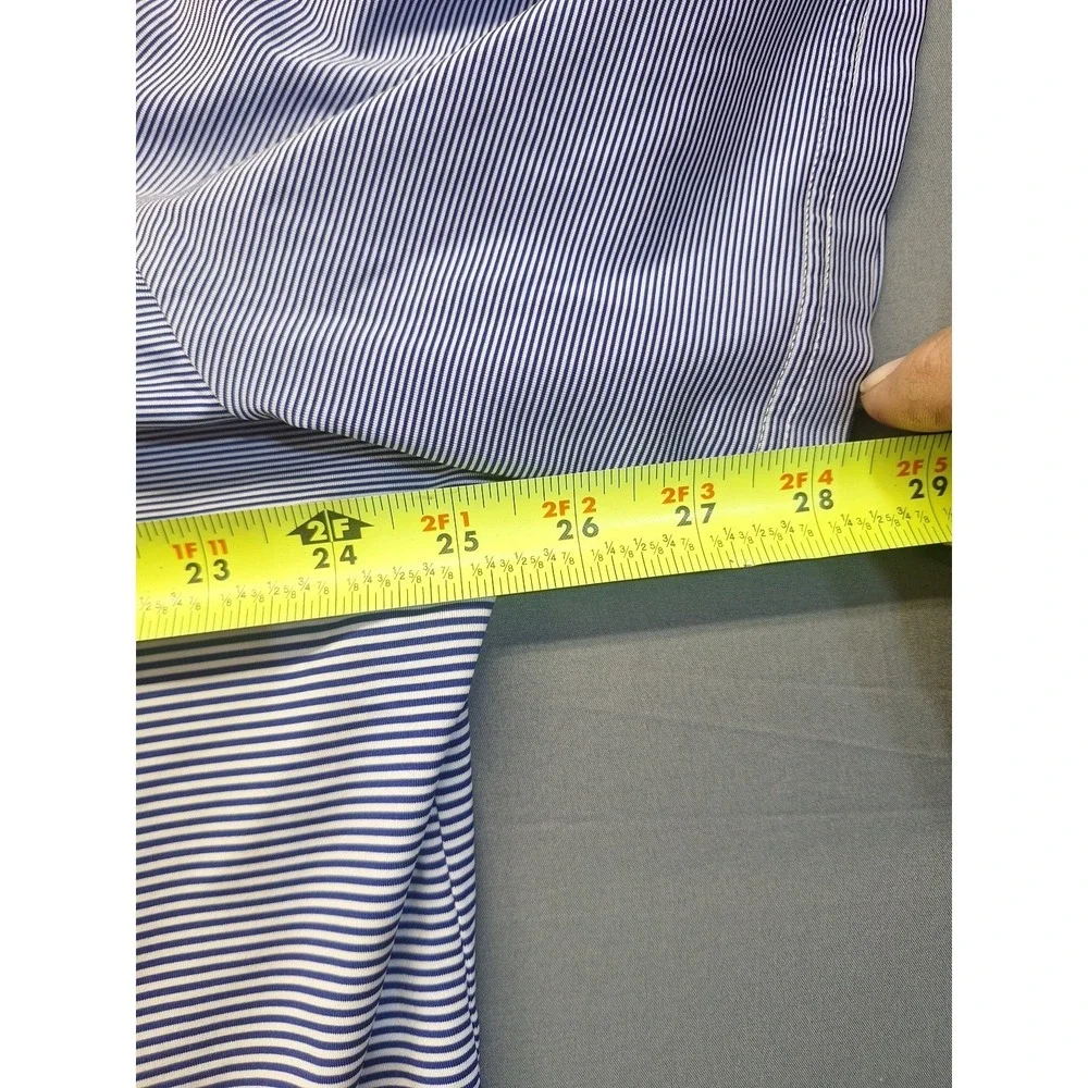RLX Ralph Lauren Mens 2XL Blue Striped Performance Golf Polo Pelican Hill Preppy - Picture 5 of 9